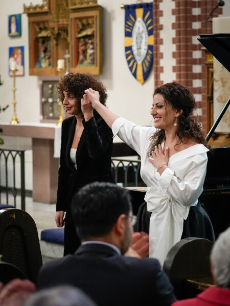 Tatev Terteryan and Karen Gharslyan cut the ribbon